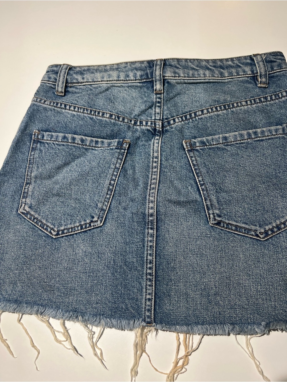 We The Free Light Blue Denim Mini Skirt with Front Zip - Picture 4 of 4